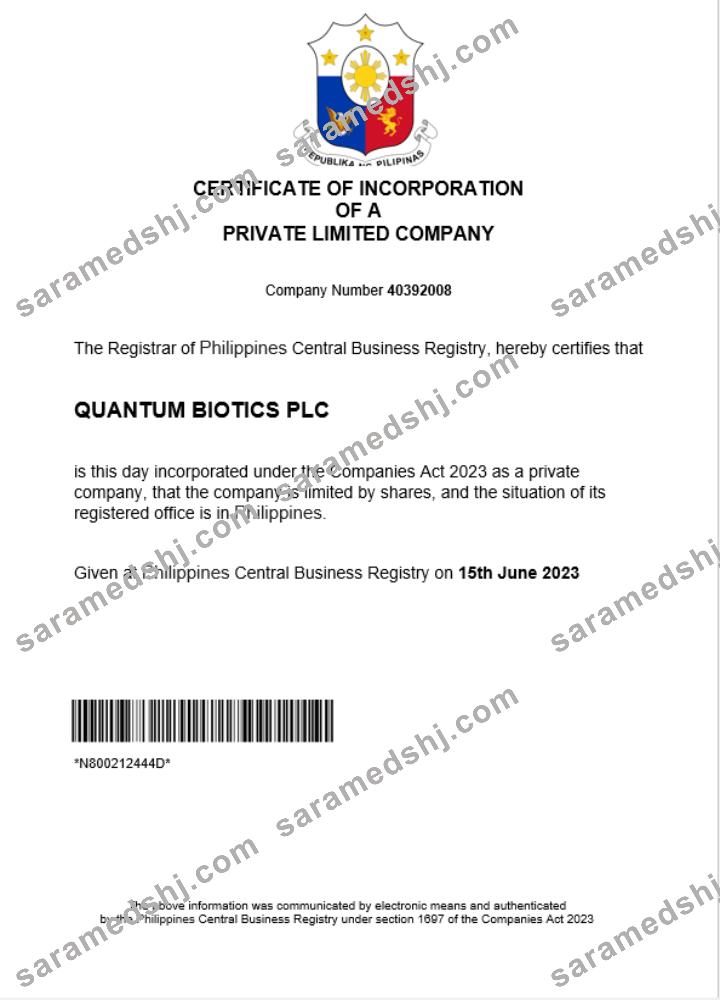 Philippines business registration certificate Word and PDF template